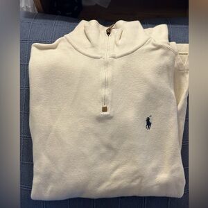 Ralph Lauren Off-White Quarter-Zip Sweater